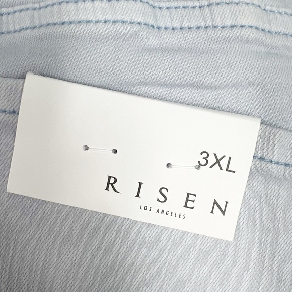 RISEN Wide Leg Jeans Light Wash Ice Blue Plus Size 3 XL - Picture 7 of 11